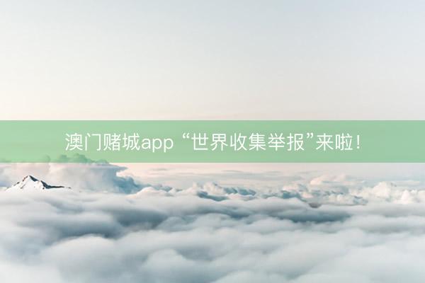 澳门赌城app “世界收集举报”来啦！