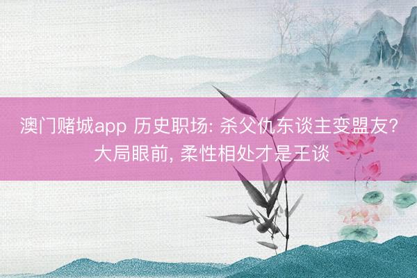 澳门赌城app 历史职场: 杀父仇东谈主变盟友? 大局眼前， 柔性相处才是王谈